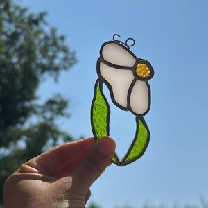 Vintage Flower Stained Glass Suncatcher
